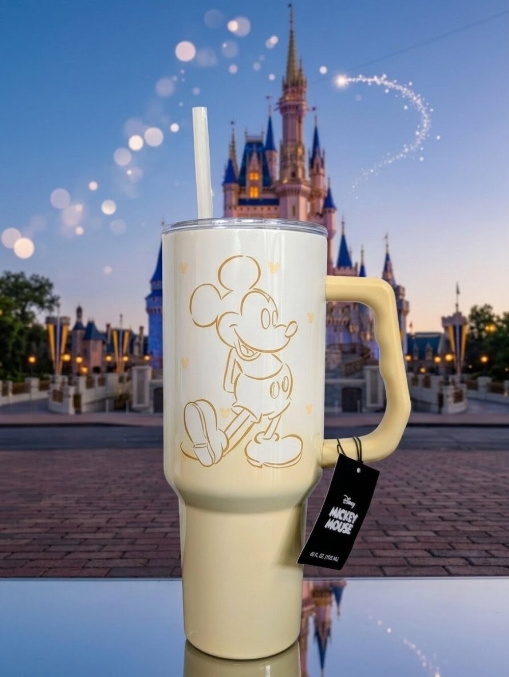 Licenced Disney Pale Yellow Ombre Mickey Mouse STS Tumbler - 40oz